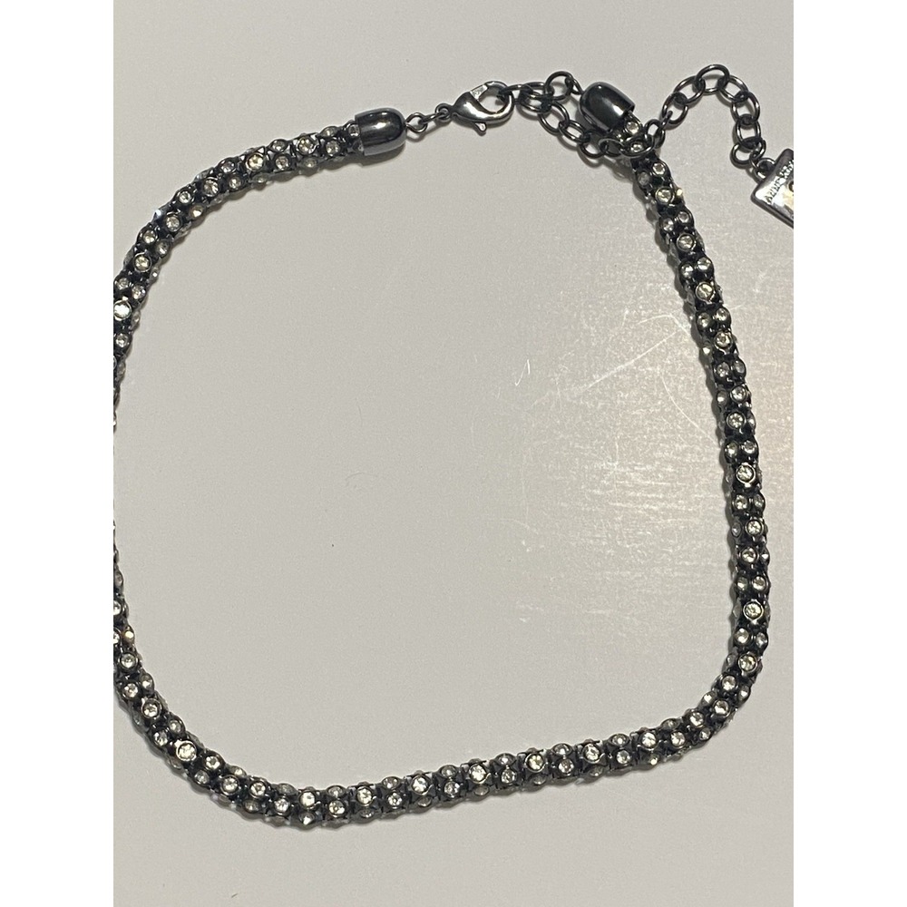 Anne Klein Rhinestone Statement Black Choker Necklace